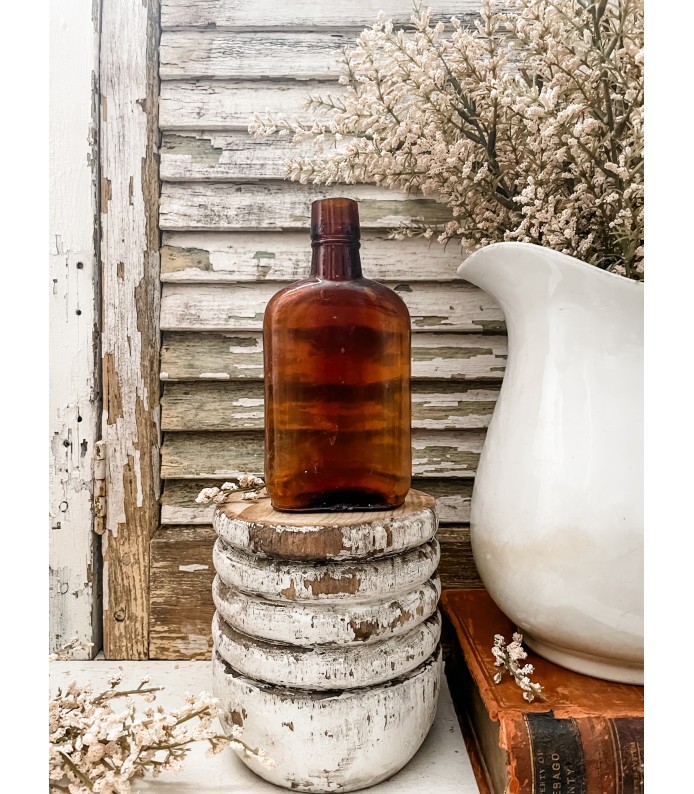 Antique/Vintage Amber Glass Apothecary/Poison Bottle - FALL